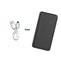 20000 mAh plastic-shell power bank with multi-U port output, black colour, 139x70x15mm