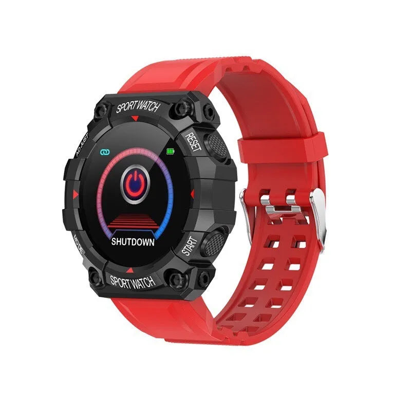 Smart bracelet Bluetooth wearable watch with step heart rate monitoring in black on wrist