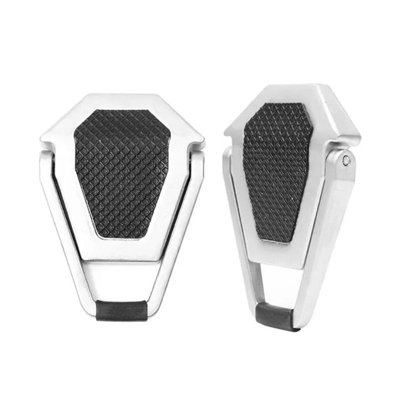 Foldable aluminium alloy laptop bracket in silver, showing compact 4.8cm size with wireless design