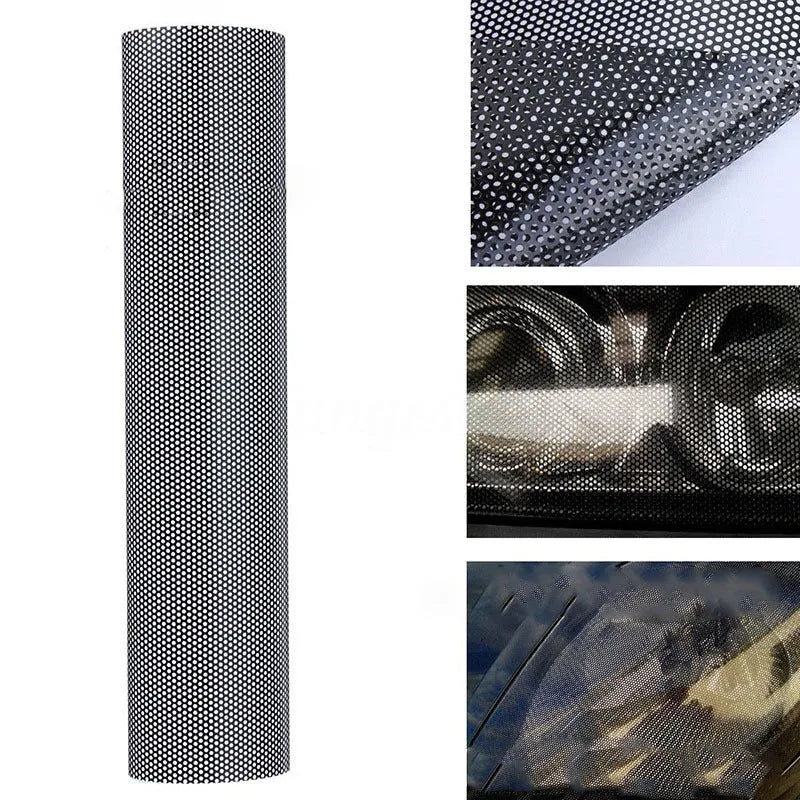 30cm by 106cm sheet of perforated plastic automotive colour changing film on a roll.
