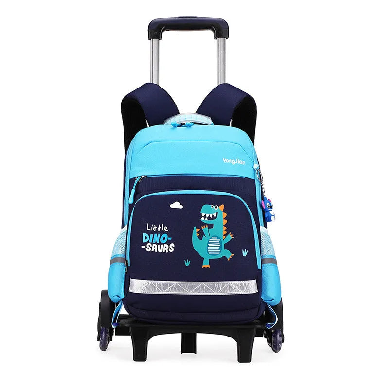 Korean detachable trolley backpack for elementary school students in black or red