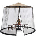 Heavy outdoor umbrella tent sunshade with mosquito net in beige, black, or brown colour.