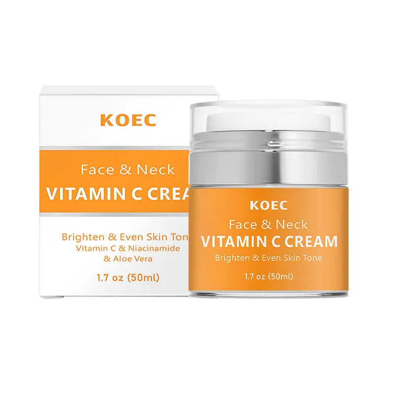 KOEC Retinol VC Neck Cream 50g jar with English packaging for wrinkle reduction and moisturising