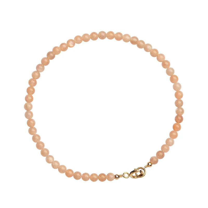 Sunstone crystal fortune bracelet with 3mm ultra-thin beads in three sizes