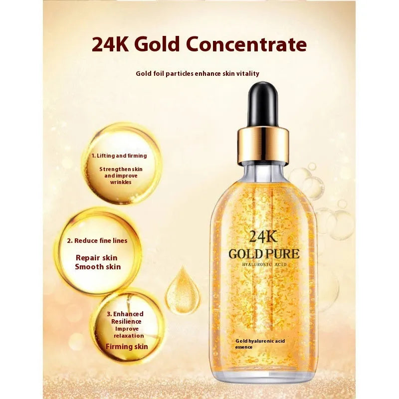 24K nicotinamide hyaluronic acid ginseng facial essence bottle for neutral and combination skin