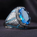 Geometric antique silver couple ring with European style design on alloy band