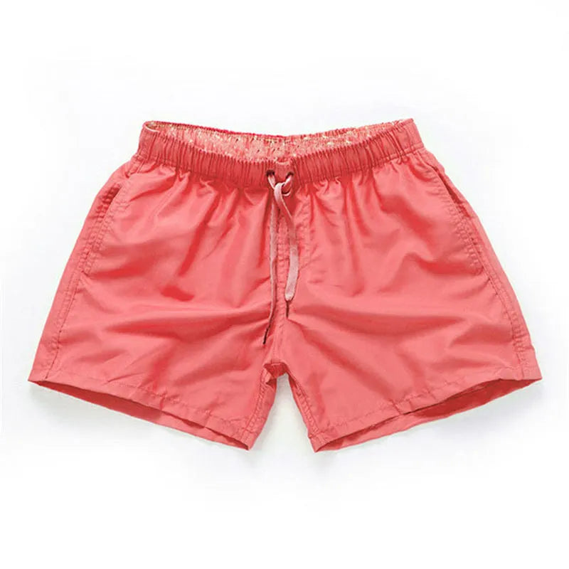Men's quick-dry polyester beach shorts in straight leg cut available in multiple colours and sizes up to 4XL