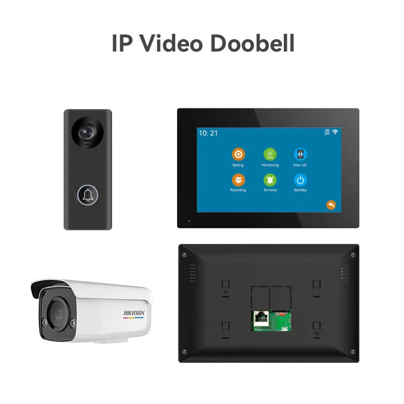 10-inch video intercom doorbell with 1080P camera and real-time monitoring system