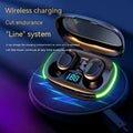 Black Y80 wireless Bluetooth in-ear earphone with wireless charging case