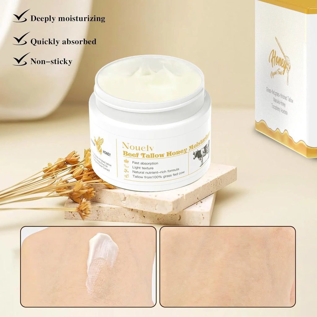 50g honey tallow moisturising cream jar for dry and combination skin types