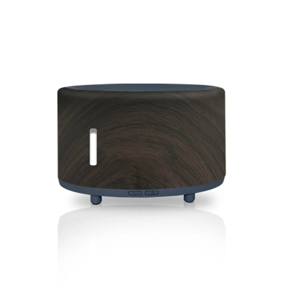 Flame humidifier aromatherapy machine with Bluetooth remote control showing LED flame effect