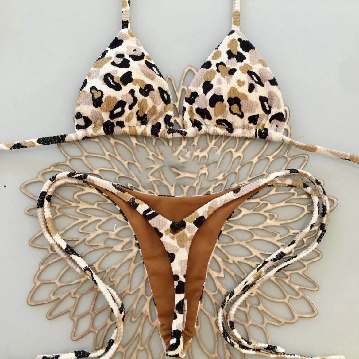 Women's printed bikini swimsuit with quick-drying fabric in European style