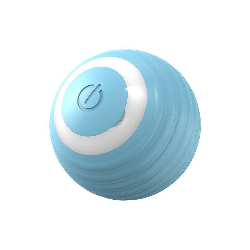 Automatic moving bouncing rolling ball cat toy in blue colour with charging cable