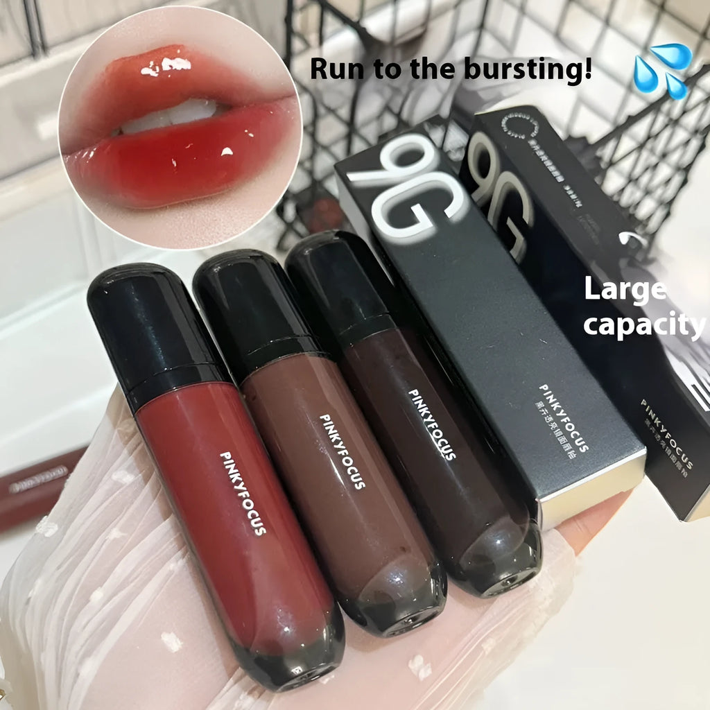 Black Citrus Mirror Lip Lacquer with six shade options in standard specification packaging