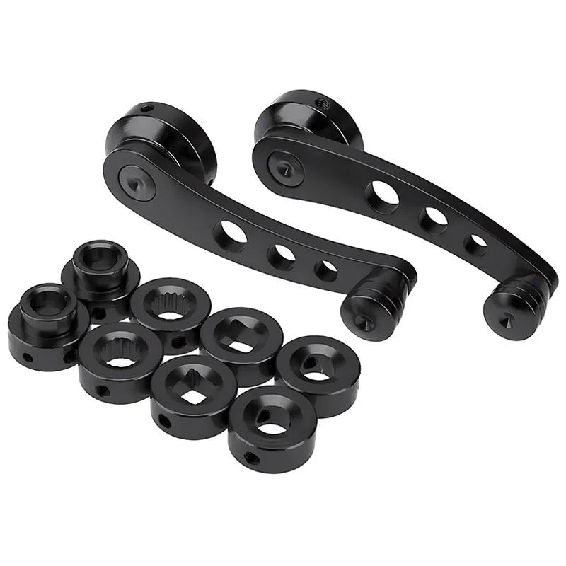 Pair of black alloy car door handles for lifter hand crank modification