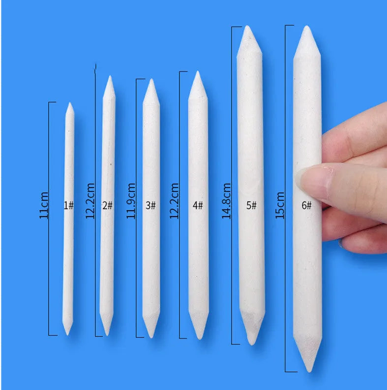 Set of 6 rice paper eraser pens in assorted colours for art sketching