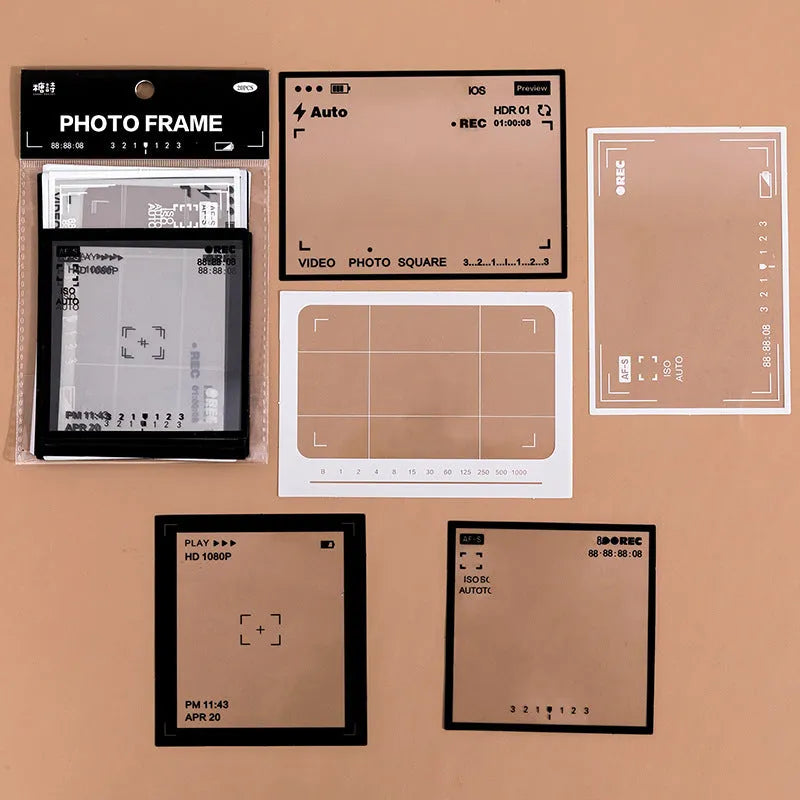 Frame Series retro decorative stickers pack with 15 sheets and six design themes