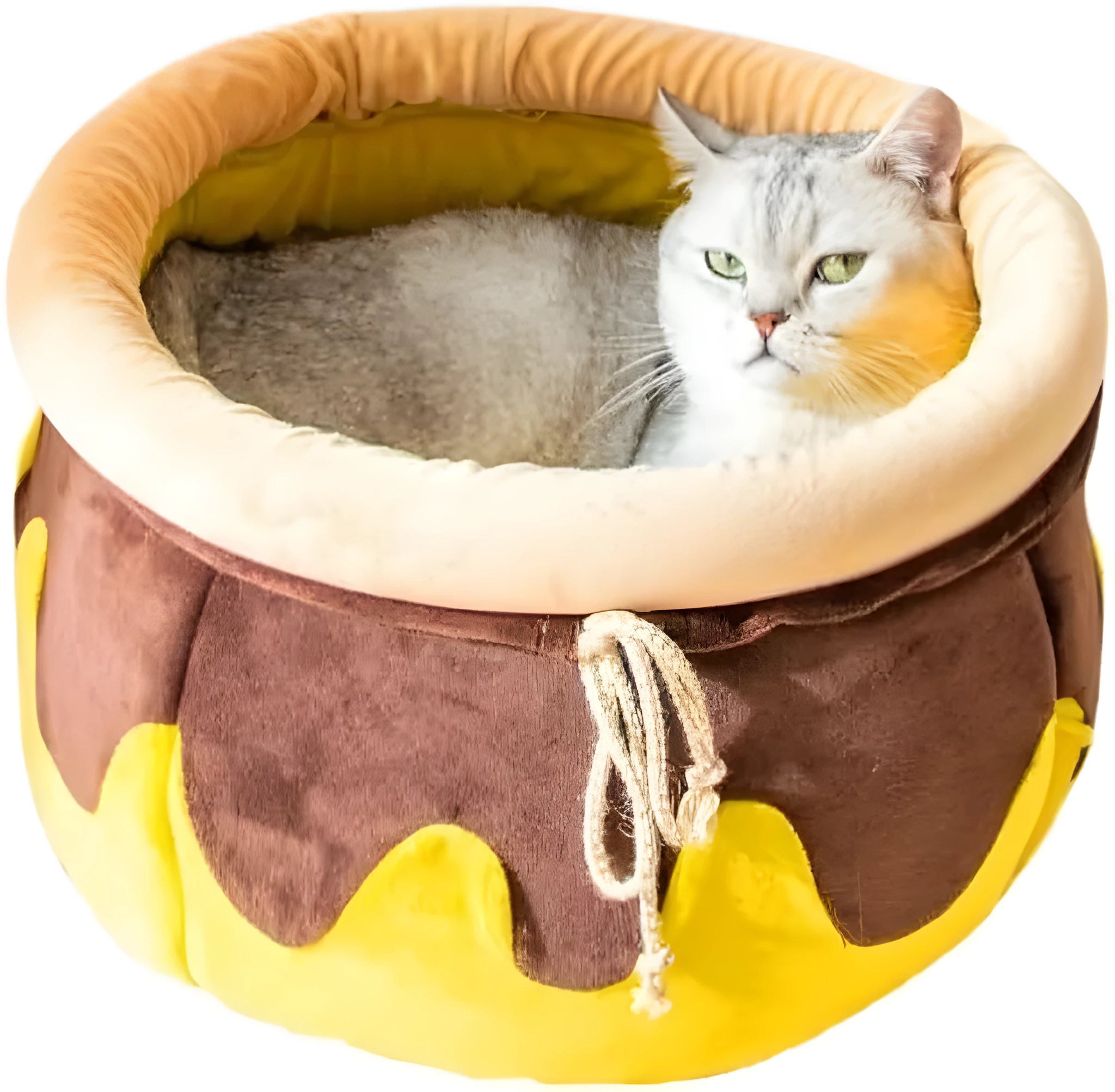 Honey pot magic shape cat sofa bed in pink or yellow with removable pad for small cats and dogs