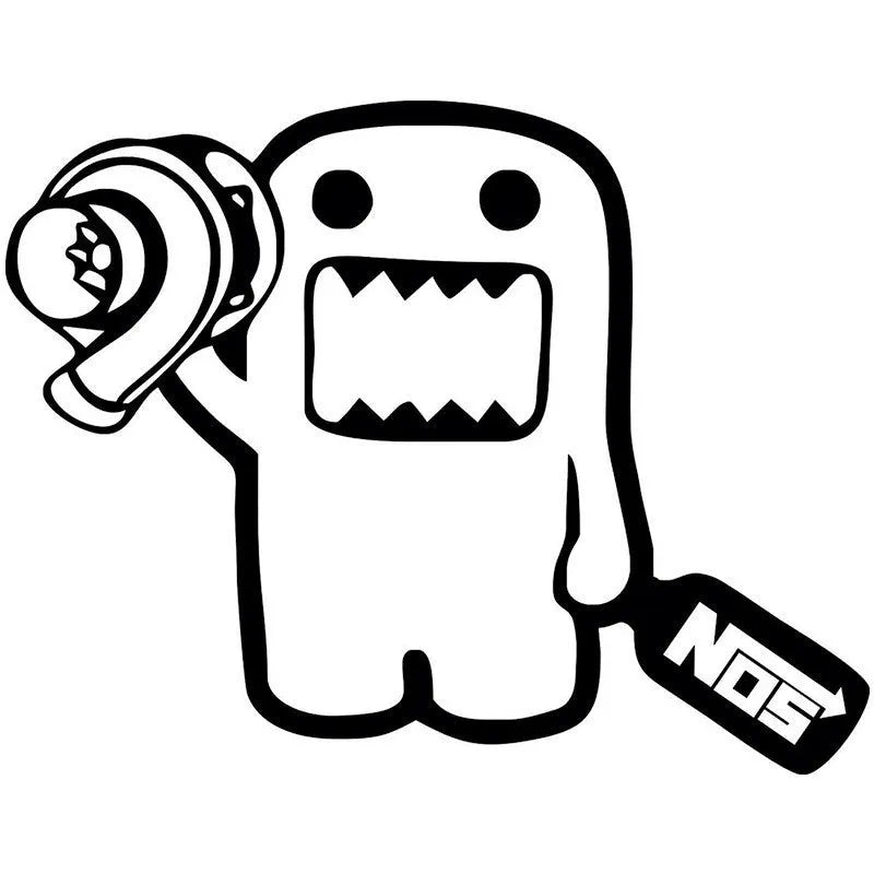 Cartoon cute funny car sticker 15x12cm PVC vinyl decal black white options