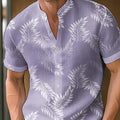 Men's casual printed polyester shirt shown in one of eight available colours