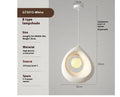 Retro modern pendant light with milky white 32x35cm lampshade for living room and dining room