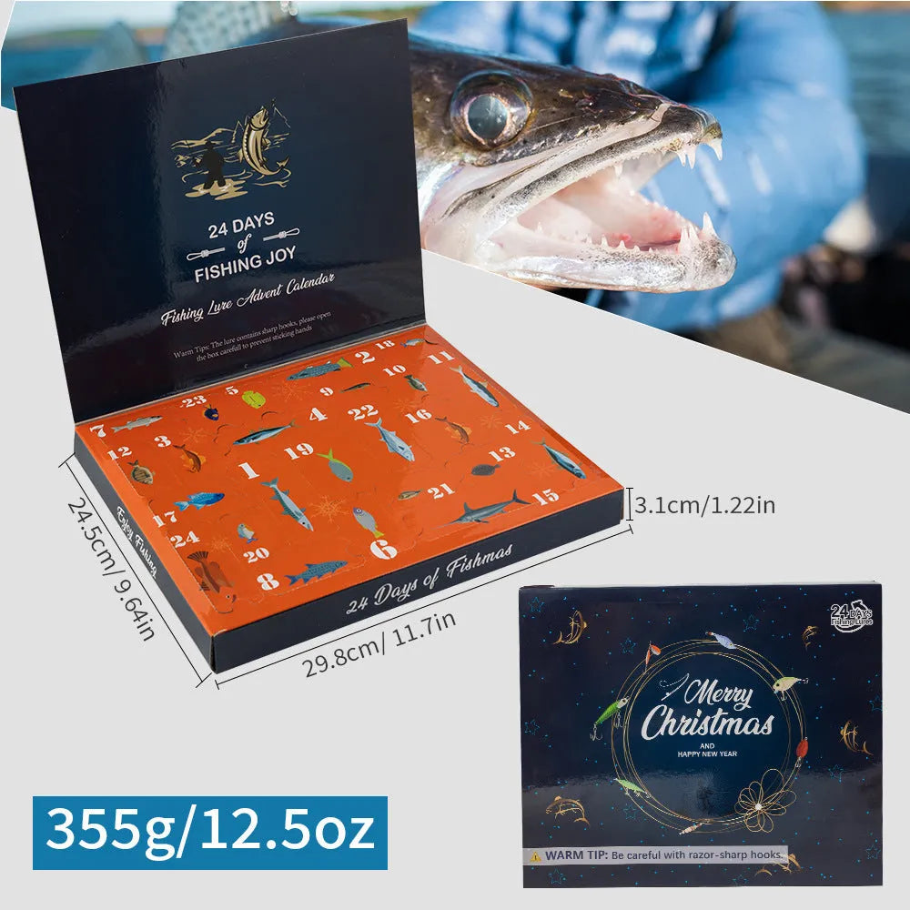 24-piece metal Christmas Mino Bog fishing blind box set in 01 Style colour