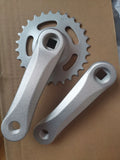Aluminium alloy children's bicycle crankset with sprocket and crank arm for electric vehicle replacement