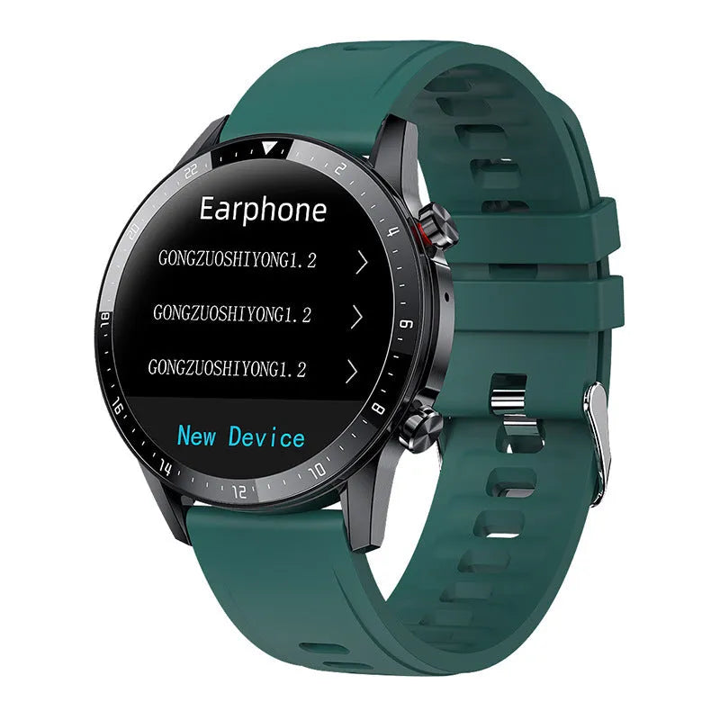 Alloy-case Bluetooth smart watch with heart rate monitor on wrist, showing blue colour option.