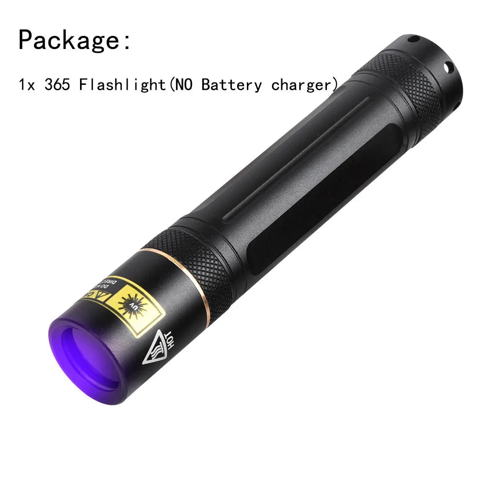 Y36 365nm UV fluorescence detection torch with aluminium alloy housing for professional and home use applications