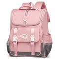 Children's cute sweet princess style backpack in cherry blossom pink, made from polyester with curved shoulder straps