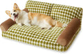 Checkered pet sofa bed for cats and small dogs with removable cover and non-slip bottom