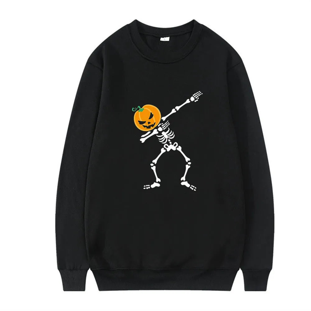 Women's printed long sleeve crew neck casual top in a cotton-polyester fabric blend.