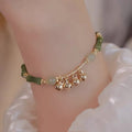 New Chinese style bamboo bell bracelet for women, glass and coloured glaze, retro M673 colour