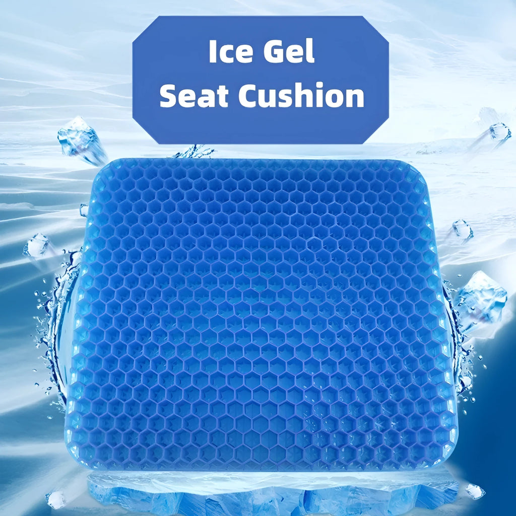 Double thick honeycomb gel seat cushion with removable zippered cover for pressure relief