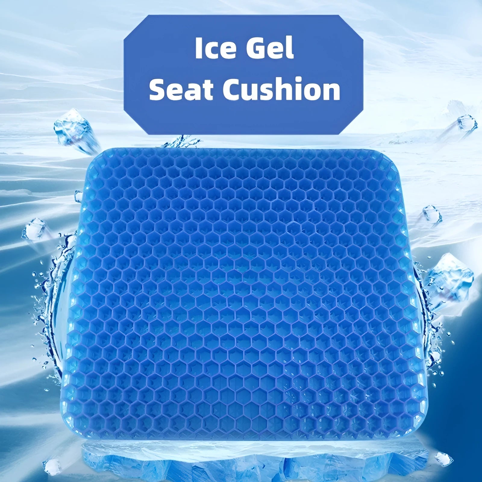 Double thick honeycomb gel seat cushion with removable zippered cover for pressure relief