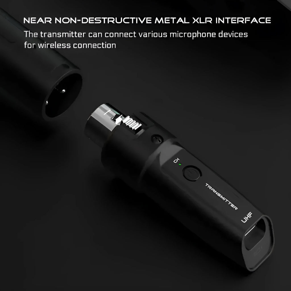 Wireless grenade dynamic moving coil microphone set with receiver for vocal and guitar use
