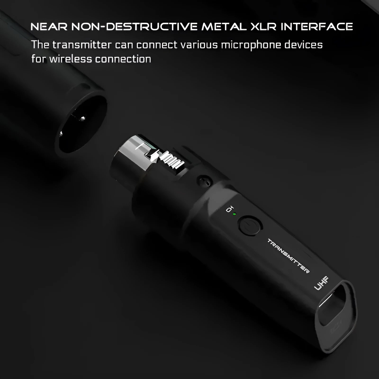 Wireless grenade dynamic moving coil microphone set with receiver for vocal and guitar use