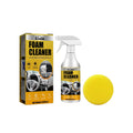60ml car interior wash-free foamed cleaner spray bottle with a 10cm by 10cm white sponge applicator