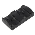 Black PS3 two-in-one wireless charging base for original PlayStation 3 controllers with USB connection