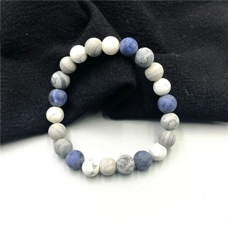 Handmade planet stone bracelet with universe wind pattern and starry design in U-shape