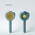 Self-cleaning pet grooming comb with removable hair plate in blue, green or yellow colours
