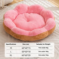 A round, thick rabbit plush cat bed in a nest shape with a detachable washable cover.