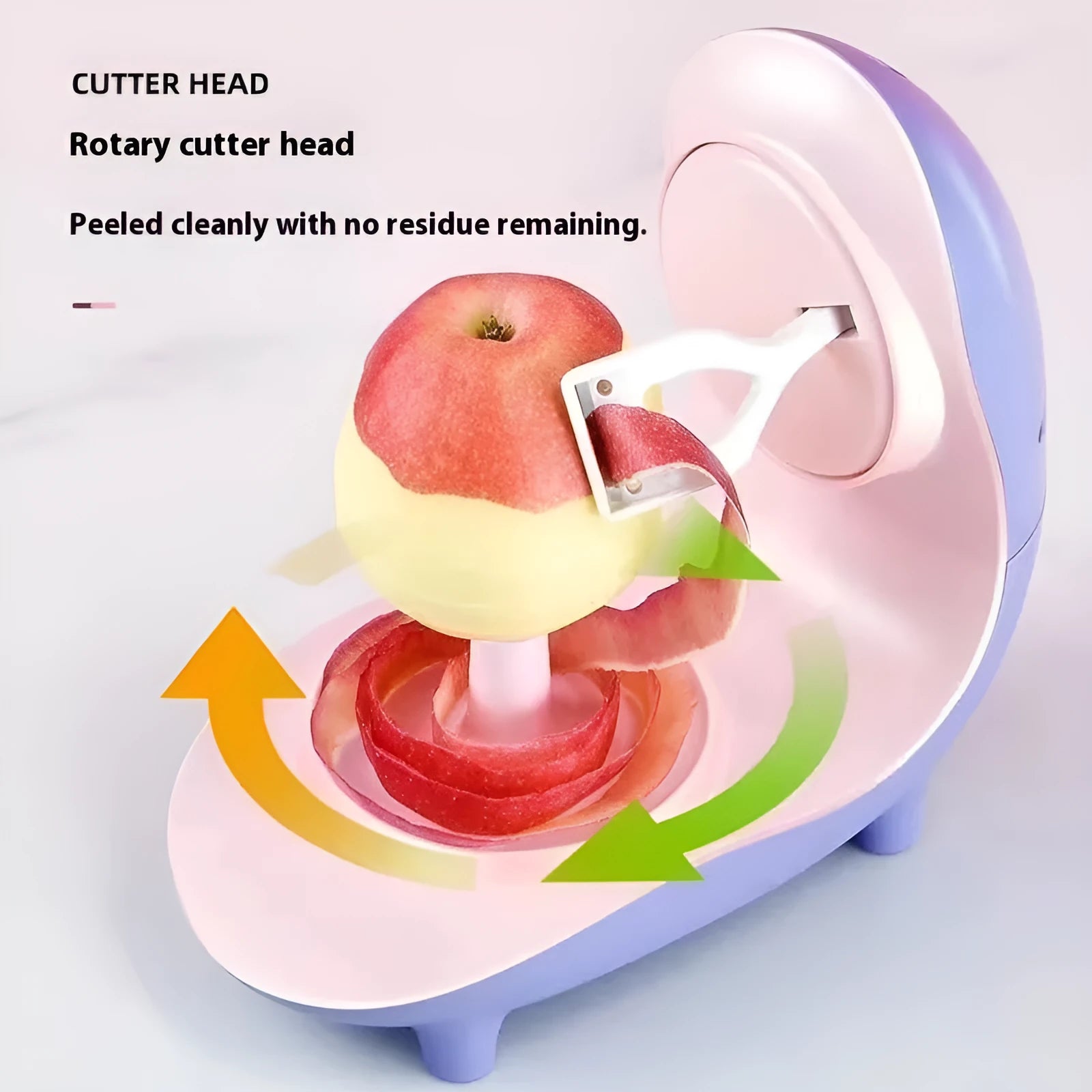 Purple household multi-function USB charging electric peeling machine with stainless steel blade