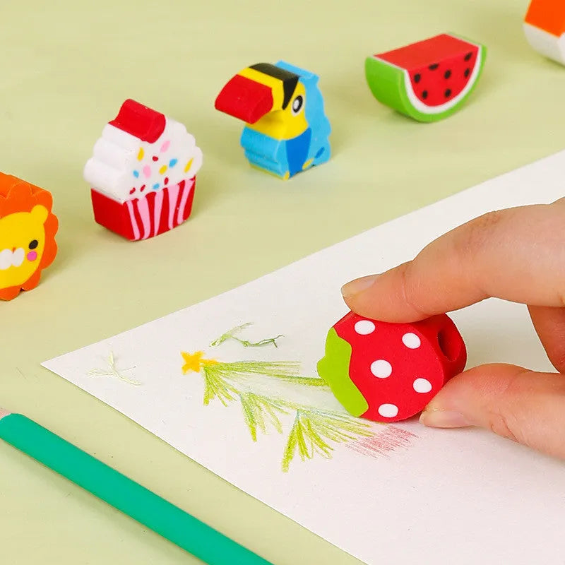 24 colour wooden pencil set with cartoon design and HB hardness leads for drawing