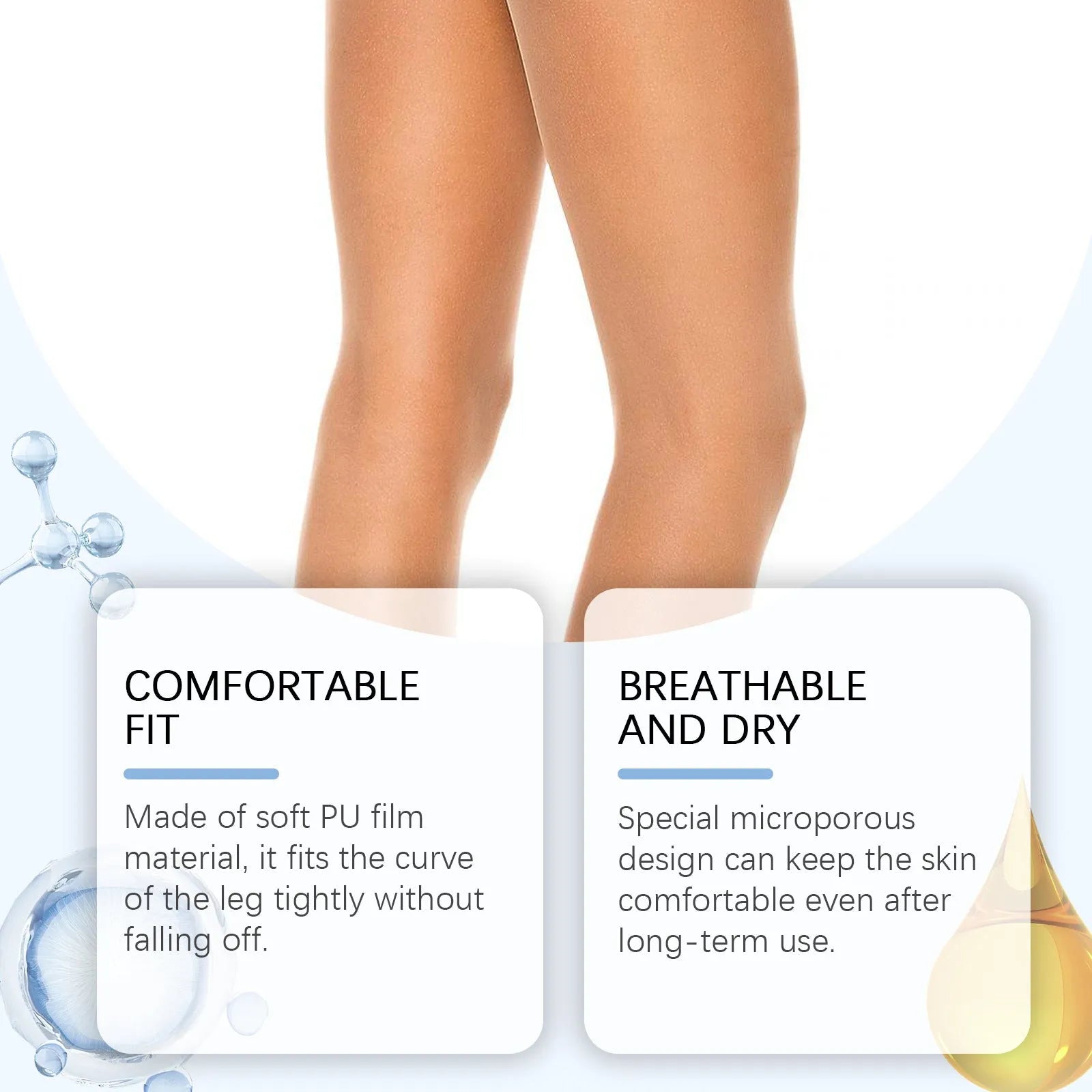 10-piece pack of leg anti-wear patches for skin chafing protection with hydrating gel formula