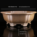 Handmade purple sand tea basin crafted from Pinus taiwanensis firewood clay in hexagonal or begonia styles