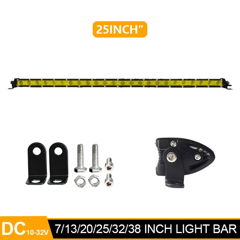 25-inch single row aluminium LED light bar for car with mounting brackets