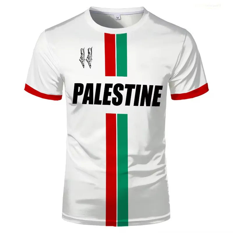 3D printed football pattern on spandex T-shirt with half sleeves in street fashion style