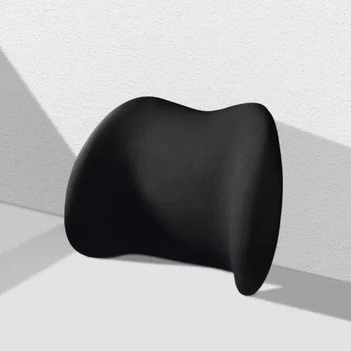 Car headrest neck pillow and lumbar cushion set with memory cotton filling in multiple colours