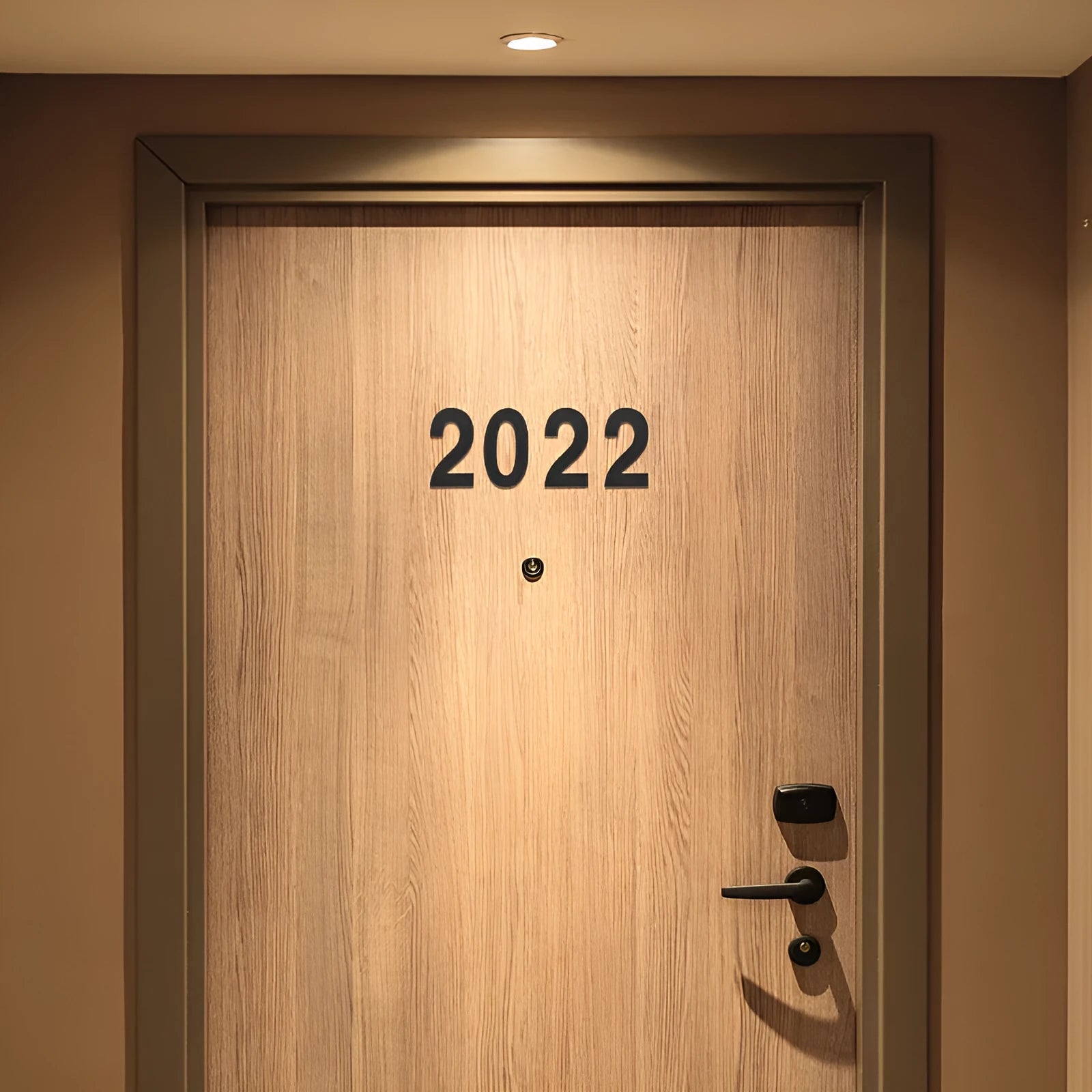 Black stainless steel self-adhesive house numbers and letters, each 7.5cm tall, for external mounting.